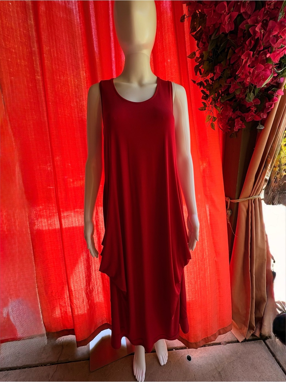 Lauren Vidal Red Sleeveless Maxi Dress